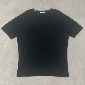 NINETY PERCENT Shirt Mens XS Black Organic Cotton Crew Neck Short Sleeve T-Shirt